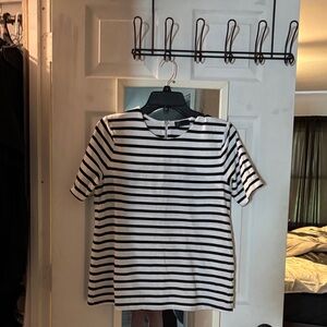 GAP Black and White Striped Short Sleeve Tee